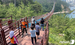 울산 대왕암공원 출렁다리 개통…동구 바다 체험관광 첫발