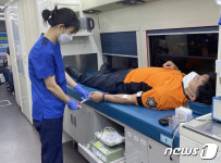 대전 유성소방서 헌혈릴레이 동참…23명 참여