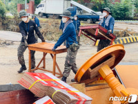 태풍 피해 현장으로 달려온 육군 50사단