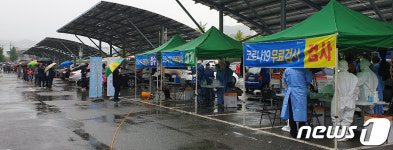 6일 오전 광양시 국민체육센터 선별진료소