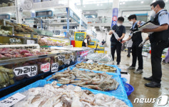 수산물 원산지 특별단속하고 있는 국립수산물품질관리원 인천지원
