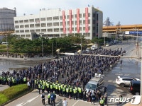 충남경찰청, 현대제철 당진공장 불법집회 엄정 대응