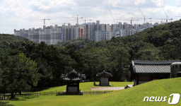 김포 장릉에서 바라본 검단신도시 아파트단지