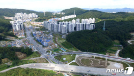 개발 진행중인 대장동 일대의 모습