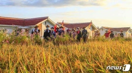 김정은 다녀간 황해북도 은파군 대청리 협동농장