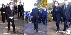 전두환 비석 밟은 김동연·이재명·심상정…윤석열·안철수는?