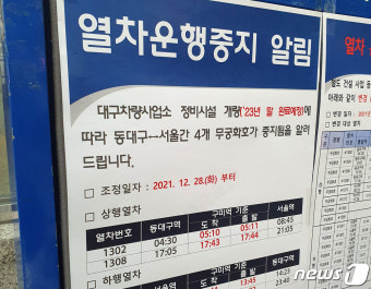 구미역→서울역 무궁화 첫 열차 운행 중단…구미 시민들 