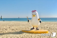 해운대해수욕장에 부산 소통캐릭터 부기 떴다