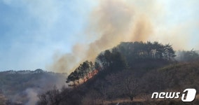 구례 야산서 산불…헬기 3대 등 투입 진화 중