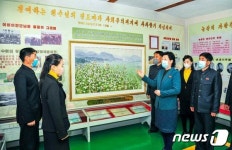 김정은이 선물한 조선화 덕성과수농장의 봄