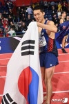 높이뛰기 우상혁, 사상 첫 세계실내육상선수권 우승