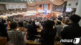 부활절 예배 진행된 여의도순복음교회