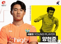 강원 양현준, 4월 K리그 이달의 영플레이어상 수상