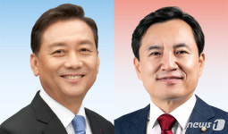 춘천 찾아 세확산 김진태…파격 공약 뿌리는 이광재(종합)