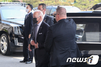 바이든 대통령 '용산 대통령실 도착'