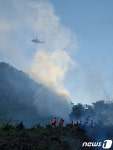 제천시 백운면 야산 산불 발생…소방헬기 4대 동원 주불 진화