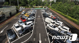 서울시, 신천유수지 공영주차장에 사선 주차장 첫 도입