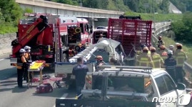 중앙고속도로 춘천휴게소 인근 화물차 추돌, 2명 심정지 병원 이송