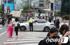 횡단보도 보행신호 일단정지