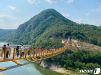 금산 ‘월영산 출렁다리’ 개통 후 외부방문객 전년 동기비 23% 증가
