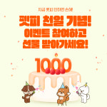 펫피, 앱출시 1000일 기념 이벤트…친구 초대시 러그 매트 증정