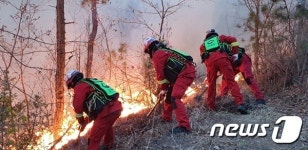 평창 용평면 속사리 산불 20여 분 만에 진화(종합)