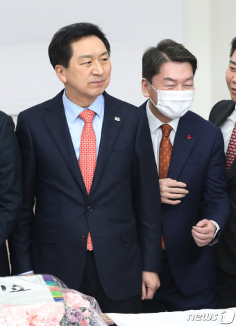 국민의힘 경기도당 방문한 김기현·안철수