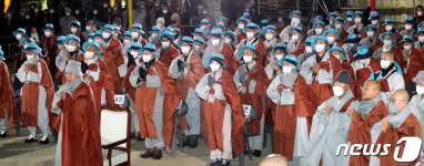 조계사에서 거행된 상월결사 인도순례 고불식