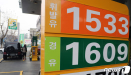 가격 역전현상 완화된 휘발유·경유