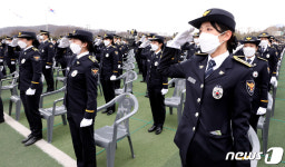 중앙경찰학교 졸업생들의 경례