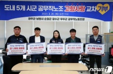 전북지역 5개 시·군 공무직 노조…고향사랑기부금 교차 기부