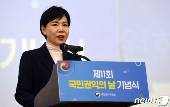 국민권익의 날 기념사 하는 전현희 국민권익위원장