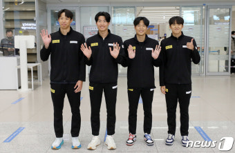 전지훈련 마치고 귀국한 황선우·양재훈·이호준·김우민