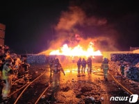 광주 북구 월출동 폐기물재활용시설 불…야적장 1057㎡ 소실(종합)