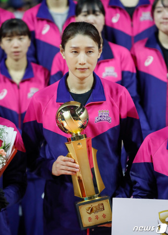 준우승 트로피 든 김연경