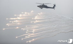 2023 연합·합동 화력 격멸훈련, 플레어 발사한 아파치 헬기