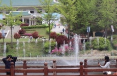 더위 탈출 폭염 속 충북 유명산·관광지 행락 인파로 북적