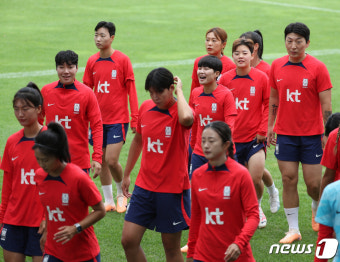 최종 엔트리로 훈련 나서는 여자축구 대표팀