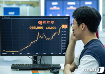 에코프로, 장중 100만원 돌파 코스닥 황제주 등극