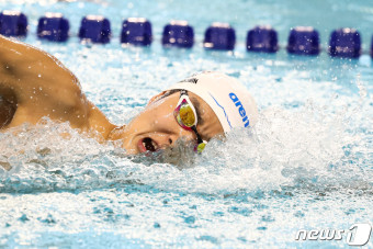 김우민, 세계수영선수권 男 자유형 400m 5위…개인 최고 기록 경신