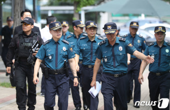 오리역 방문한 홍기현 경기남부경찰청장