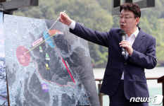 전주관광 케이블카 사업 설명하는 우범기 시장