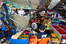 아수라장이 된 죽도어시장 회골목