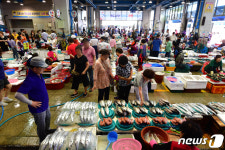 죽도어시장 찾은 관광객들