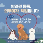 2개월령 이상은 의무안산시, 30일까지 반려동물 등록 자진신고 기간