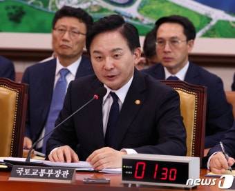 의원들 질의에 답변하는 원희룡 장관