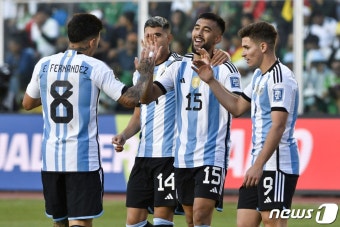 아르헨티나, 메시 없이도 볼리비아에 3-0…A매치 12연승