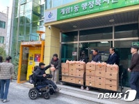 익명의 기부천사, 광주 동구 계림1동에 귤 100박스 전달