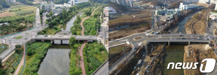 용인 둔전역 96m 수포교 24일 전면개통…왕복 4차로로 새로 건설