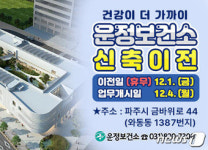 보건지소서 승격 파주 운정보건소 12월4일 업무 개시